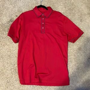Red adidas polo golf shirt